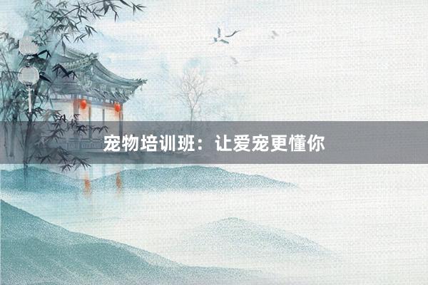 宠物培训班：让爱宠更懂你