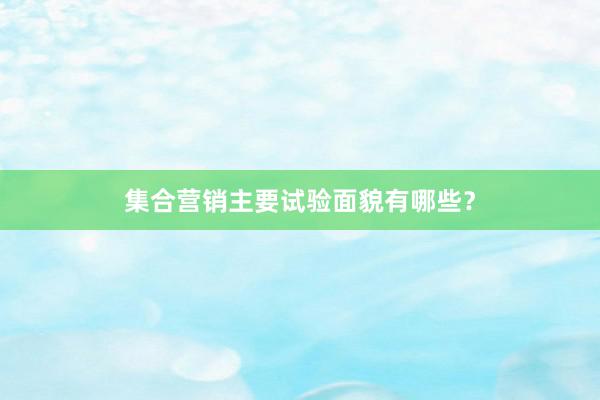 集合营销主要试验面貌有哪些？